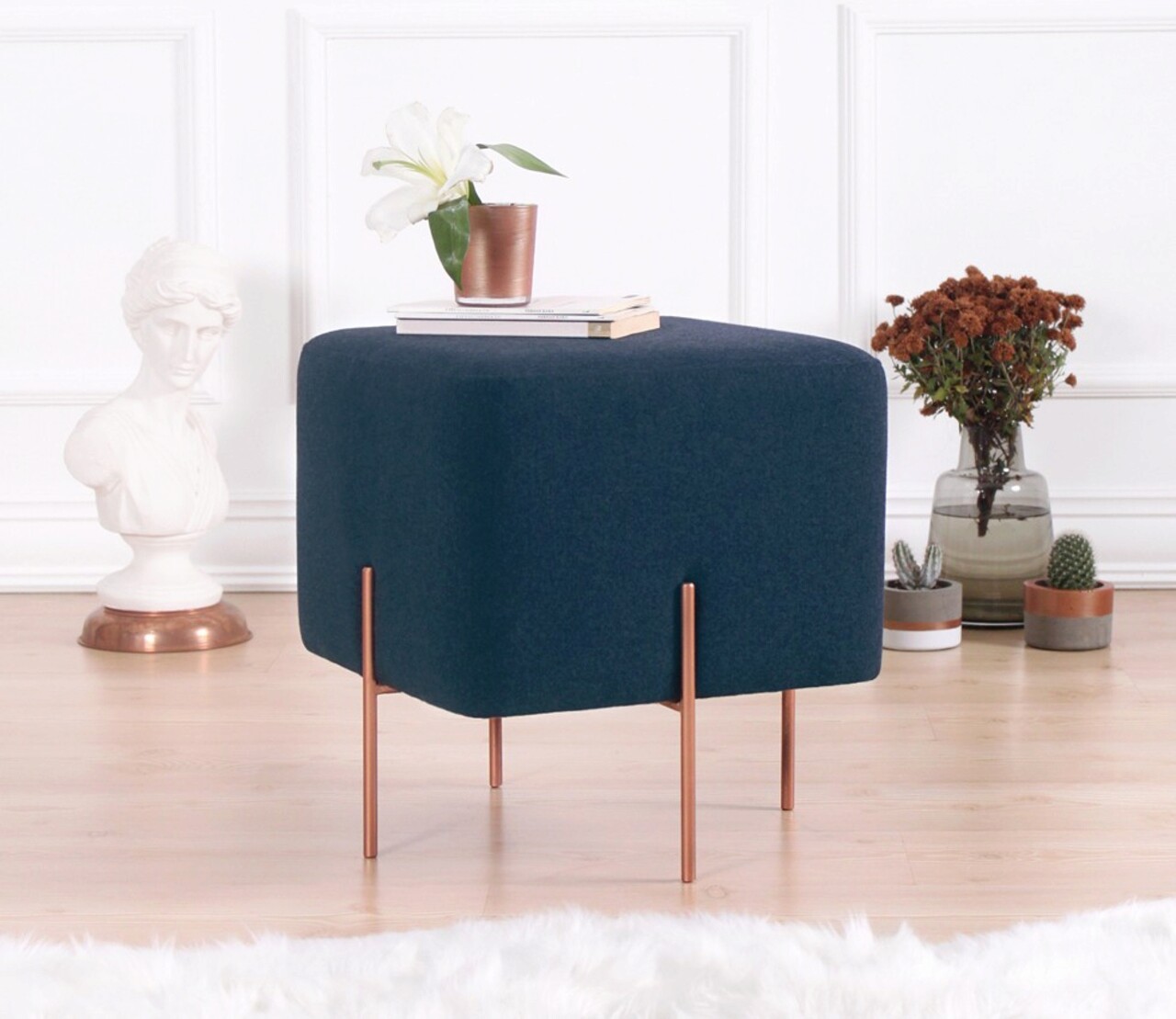 Taburet, Atelier del Sofa, 209FLF1192, Albastru navy - imagine 7